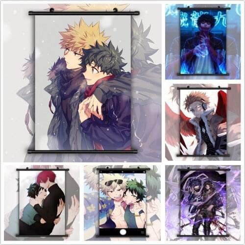 Boku no Hero Academia YAOI Katsuki Izuku Shoto Anime Manga HD Print Wall Poster Scroll