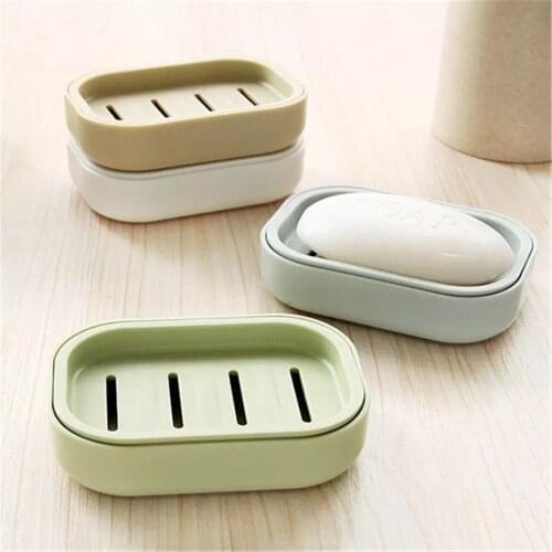 Double layer soap dish with lid household shower toilet drain soap dish creative travel portable container soap tray soap holder