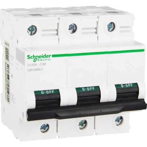 Export C120H Miniature Circuit Breaker Air Switch Original 3P C Curve 63A 400V 50/60hz 10ka A9N19802 Mini