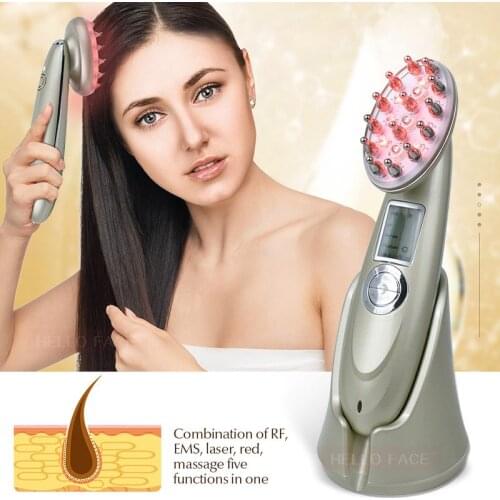 Electric Hair Growth Comb Anti Hair Loss Treatment Infrared RF Nano Red Light EMS Vibration Scalp Massage Hair Care Therapy