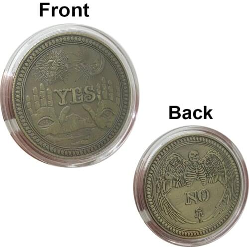 Custom metal medallion yes/no green bronze antique relief commemorative coin