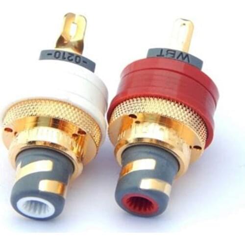 Hi-end WBT-0210 Cu nextgen copper RCA Phono Chassis Sockets (Pack of 2) Red+White