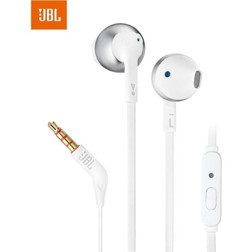 JBL T205 stereo 3.5mm wired sports music headphones with microphone