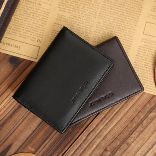 Y166 RFID Wallet Men Small Bifold Faux Leather Pocket Money ID Credit Card Holder