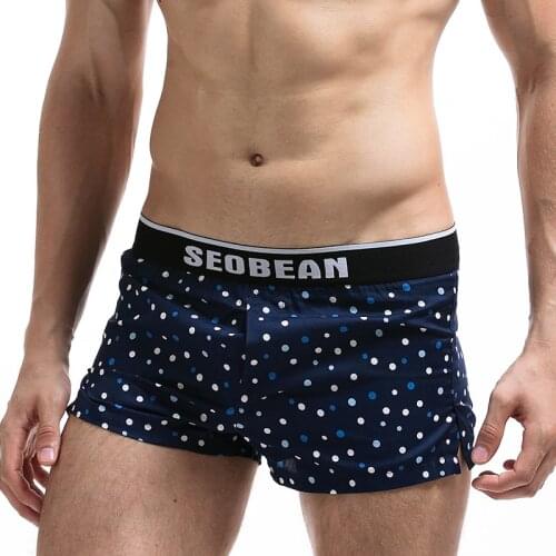 New SEOBEAN mens shorts male pajama pants home shorts 100% cotton Fashion Casual Mens Shorts