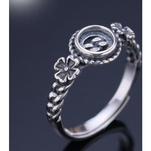 5*5mm 925 STERLING SILVER girl women Semi Mount Bases Blanks base blank Pad ring Setting wedding jewelry findings diy A1354