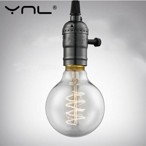 E27 Lamp Bases Holder Vintage Retro Edison Bulb Holder Decor Hanging Lamp Pendant Lights Aluminum Douille E27 Socket 85-265V