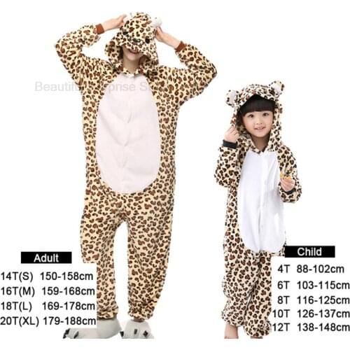 New Spotted Cheetah Butterfly Onesie One Piece Pajamas Pijamas De Animales Flannel Full Hooded Onesis for Parent-child Polyester