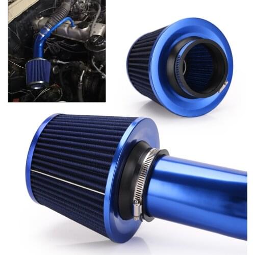Full Set 3" 76mm Car Cold Air Intake System Turbo Induction Pipe Tube Kit With Air Filter Cone High Flow Performace Racing DIY