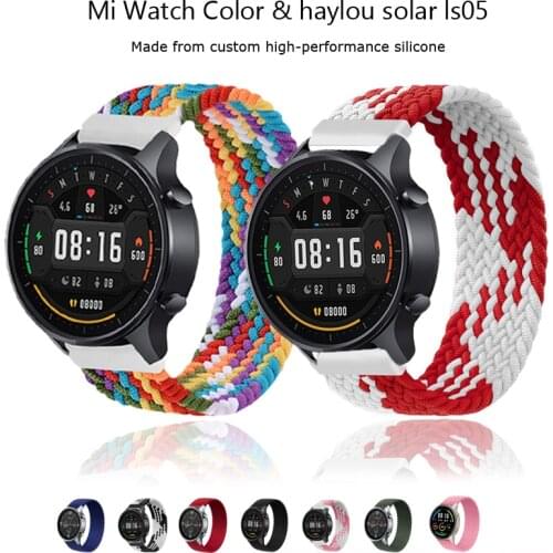 20mm 22mm Nylon Bands for Xiaomi Mi Watch Color Strap Braided Bracelets for xiaomi haylou Ls02 Solo Loop Wristbelts