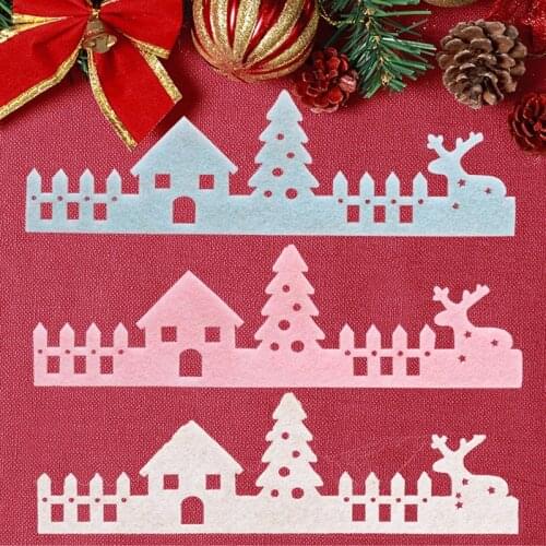 Christmas Foam Wall Stickers Fence House Window Stickers Christmas Decorations Home Party Decor Gift Box Packaging 25*7cm