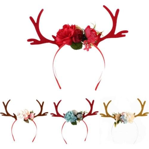 Christmas Reindeer Antlers Headband Christmas and Easter Party DIY Women Girs Kid Christmas Deer Costume Ear Party Hairband