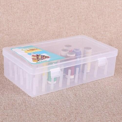 Sewing Thread Storage Box Container Case Holder 42pcs Pillar Prevents Twining