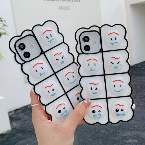 Funny Emotion Reliver Stress Push Bubble Phone Case for iphone 12Pro Max 11 X XR XS 6S 7 8Plus Silicone Anti-Fall Soft Cover