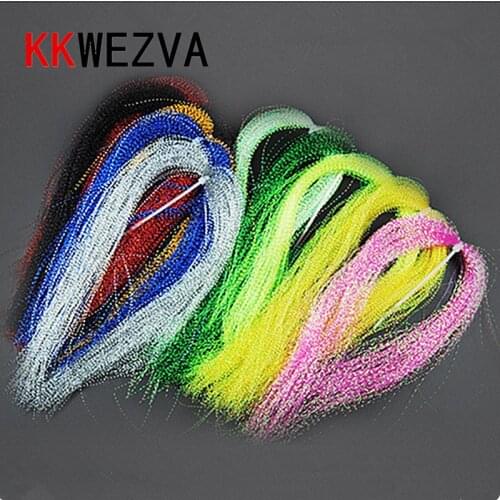 Spiral Tinsel colorful Flat Glittering Crystal Flash Tinsel Hair Fibers Fly Fishing Flies Tying materials for Nymph Decoration