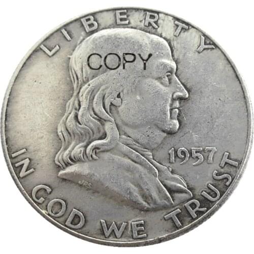 US 1957 P/D Franklin Half Dollar Silver Plated Copy Coins