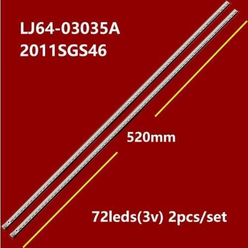 10pcs LED strip 72leds LJ64-03035A SLED 2011SGS46 5630 72 H1 REV0 for Sam sung LTA460HJ15 LTA460HJ14 LTA460HQ12