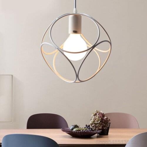 Nordic Bird Cage LED Pendant Lights Modern Iron Bar Dining Room Living Room Bedroom Industrial Lamp Kitchen Hang Lamp Suspension