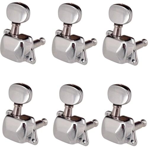 Tooyful 6pcs 6R Semiclosed Guitar Tuning Pegs Machine Heads for Acoustic Electric Guitar Parts