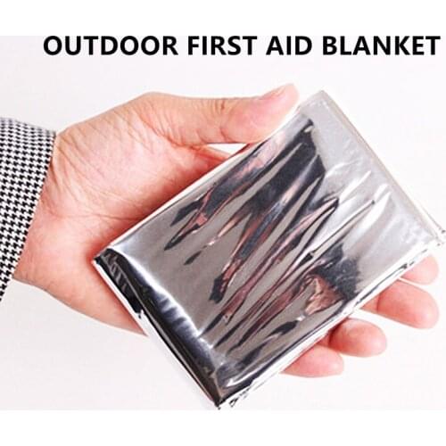 Outdoor Silver First Aid Blanket Insulation Blanket Life Saving Blanket Emergency Blanket Double Sided Silver 210 * 130Cm