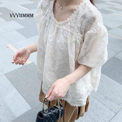 VVVIIMMM Blouses With Embroidery