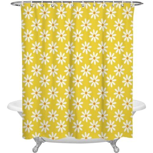 Yellow Daisy Flower Shower Curtain Home Decoration Bathroom Item Bathroom Waterproof Shower Curtain