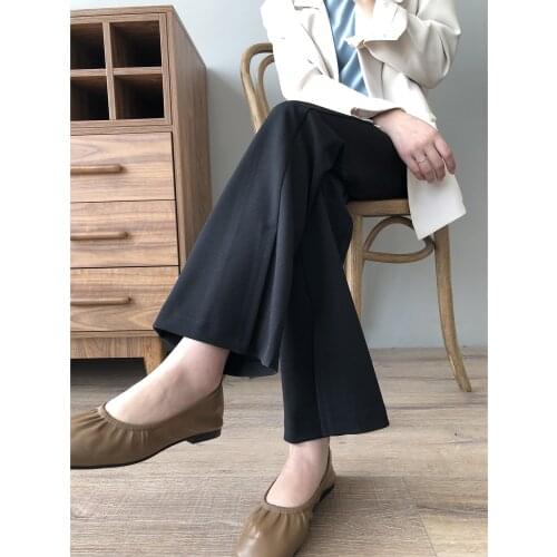 Split Casual Black Pants Womens Spring 2021 New Korean High Waist and Loose Long Pants