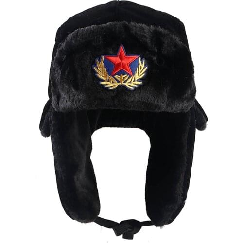 Ushanka Russian Winter Bomber Hats For Men 2021 Outdoor Warm Autumn Snow Pilot Cap Faux Fur Earflaps Trapper Soviet Hat