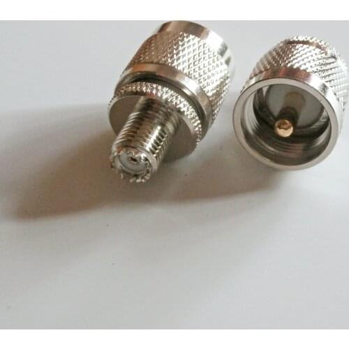 1X Pcs mini UHF MINIUHF Female To UHF PL259 SO239 Male Jack Brass Straight Coaxial miniUHF to UHF RF Connector Adapters