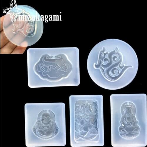 1pcs UV Resin Jewelry Liquid Silicone Mold Buddha Charms Pendant Resin Jewelry Molds For DIY Pendant Making Jewelry