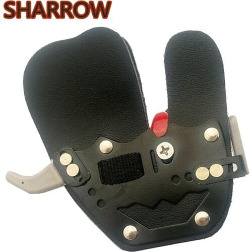 1Pc Archery Finger Tab Guard Cow Leather Gear Protector Adjustable Right Hand Protection Pad For Recurve Bow Hunting Accessories