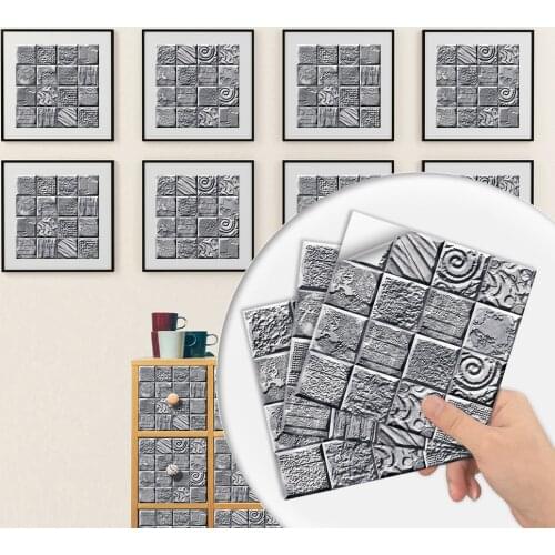 10pcs/set Imitation MarbleTexture Tiles Sticker Kitchen Bathroom Living Room Floor Wallpaper Non-slip Waterproof Art Wall Decals