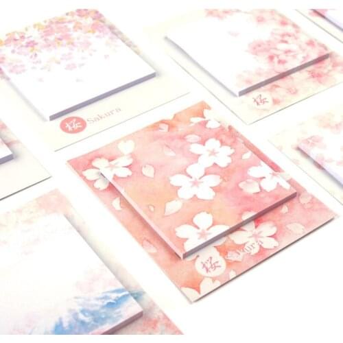 4pack Japanese daisyland romantic cherry blossom memo pad note Self Adhesive Sticky Bookmark Paper School Supplies