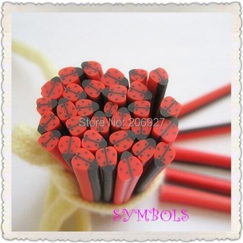5pcs H-01 5mm Cute Beetle Cane Fancy Nail Art Polymer Clay Cane Nail Art Decoration
