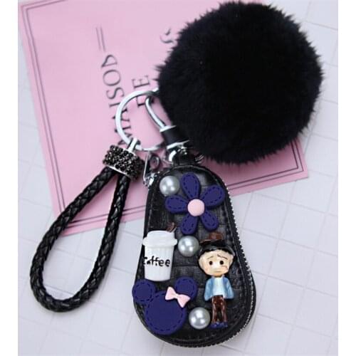 Hairball Keyring Car Key Cover Case For Bmw 5 series 1 3 7 E87 F20 3 X3 X4 X5 X6 F10 F20 F30 F40 F15 E60 M For Girls Women Gift