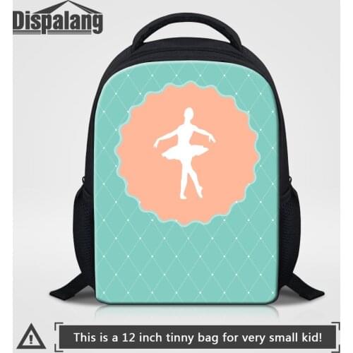 Brand Designer Schoolbag Cute Ballet Print Kids Cartoon Backpack For 0-5 Year 12 Inch Small Bookbag For Kindergarten School Bag
