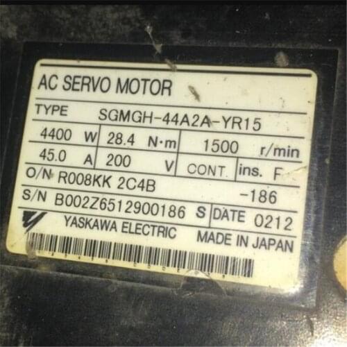 Used Tested Working SGMGH-44A2A-YR15 AC SERVO MOTOR