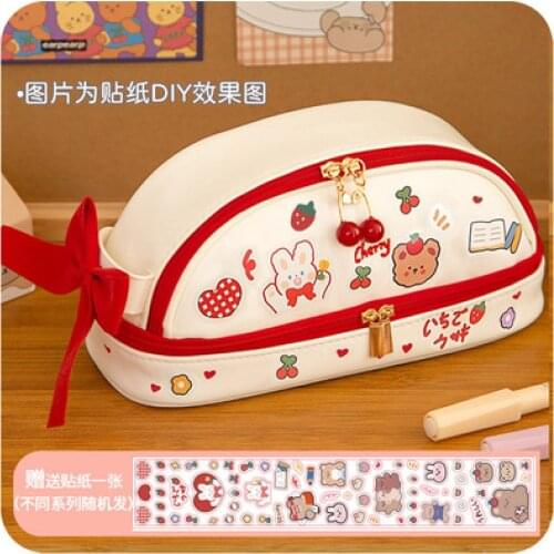 Large Capacity Japanese Pencil Case High Capacity Girl Version Ins Child Primary School Student Cute Net Red Stationery