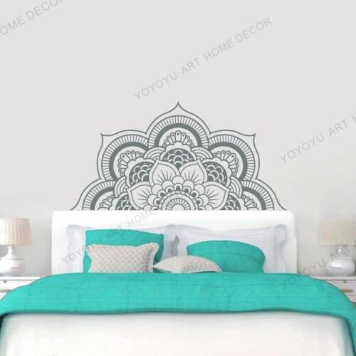 Living Room Decor Wall Stickers Half Mandala Wall Decal Vinyl Sticker Headboard Master Bedroom Boho Bohemian Wllpaper rb508