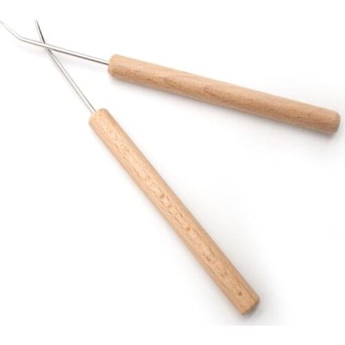 2Pcs/Set Wooden Knitting Loom Hook Weaving Crafts Making Hat Blankets Scarf Tool