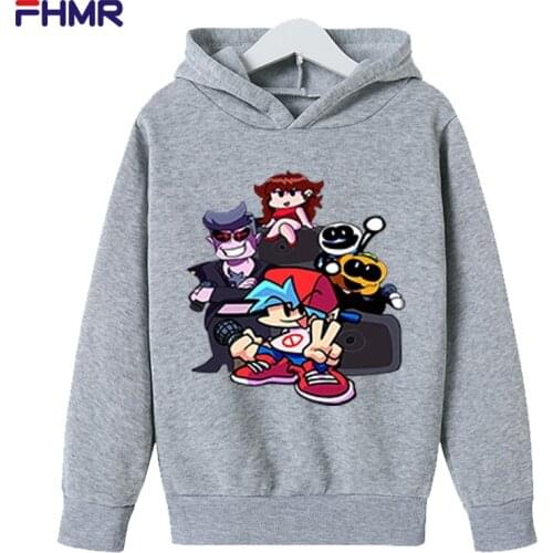 New Print Clothes Friday Night Funkin Hoodie Boy Streetwear Harajuku Children Game Anime Oversize Pullover Kids Girl Sweatshirt