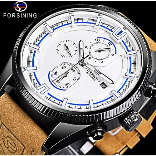 Forsining Waterproof Men Automatic Military Watches Sport Style Analog Watches Casual Mechanical Watch With Luminous Pointer