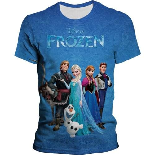 Frozen Kids t-shirt 3D Print Summer Casual Mens clothing Harajuku Boy Girl Ovrtsized t shirt Fashion Women Short sleeve shirts