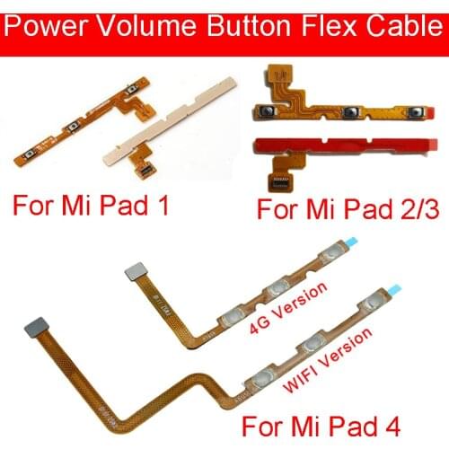 Power & Volume Mute Flex Cable For Xiaomi Mi Pad MiPad 1 2 3 4 4G/WIFI Version Power Volume Side Button Flex Cable Repair Parts