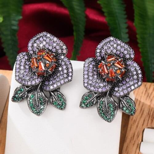 JIMBORA Luxury Sun Flower Drop Earrings for Women Girl Summer beach Party Jewelry Luxury eye-catching 2021 High Quality Gorgeous
