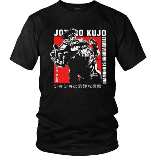 Jojo Bizarre Adventure Jotaro Kujo Tshirt Men Leisure Tee Tops Cotton T Shirt Short Sleeve Dio Brando T-shirt Gift Idea Clothes