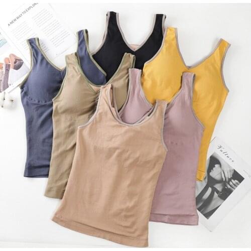 Linbaiway Seamless Bras for Women Push Up Thermal Underwear Bralette Girls Wire Free Padded Lingerie Vest Solid Color Brassiere