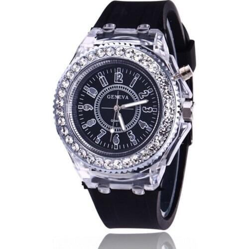 Flash Luminous Watch Led Mens Watches Personality Trends Students Watches Lovers Jellies Women Light Wrist Watch Kids Watch