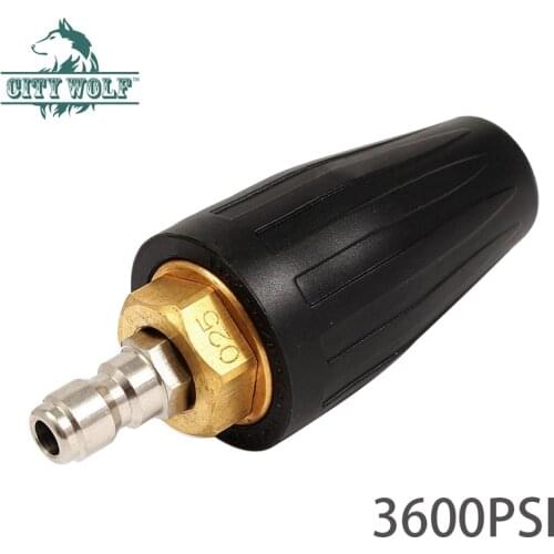 High pressure washer brass turbo rotation nozzle 3600PSI for industrial car washers City Wolf car cleaning tool