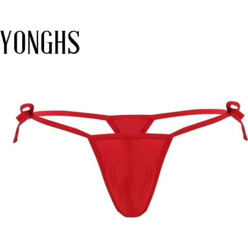 Men Lingerie Open Butt Sex Underwear Strappy G-string Bikini Briefs Erotic Gay Underwear with Bulge Pouch Sexy Thong Panties